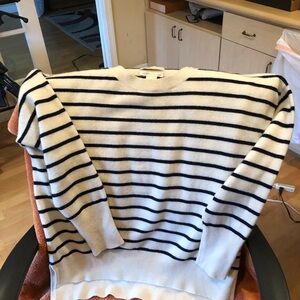 Cynthia Rowley b/w stripe CASHMERE sweater
